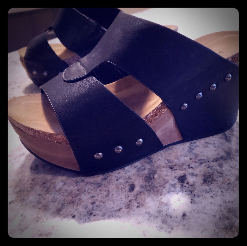 Pierre Dumas Hester-7 wedges, Black, 8.5